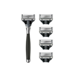 Harry's Winston Razor Handle for Men, Includes 5 Razor Blade Cartridges, Ink Chrome
