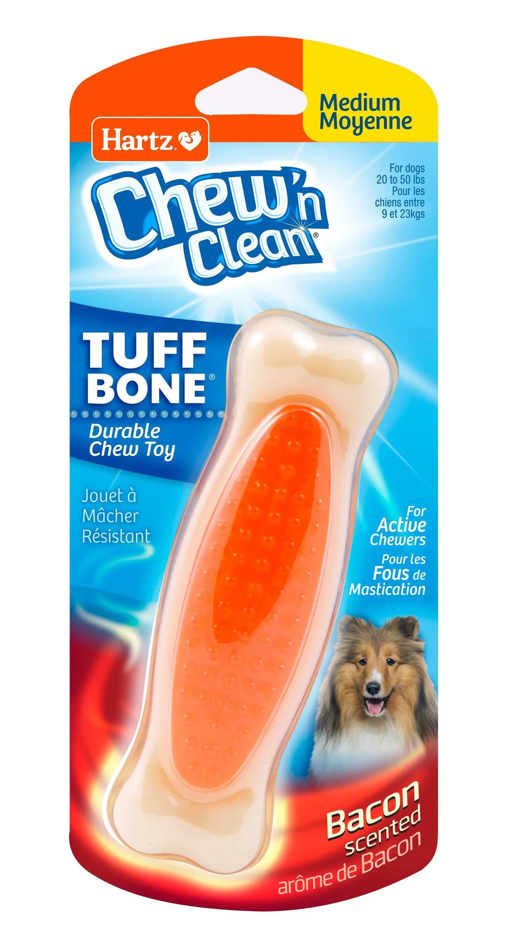 Hartz Chew n Clean Tuff Bone Dog Toy, Small, Color May Vary - USA MEGA SHOP