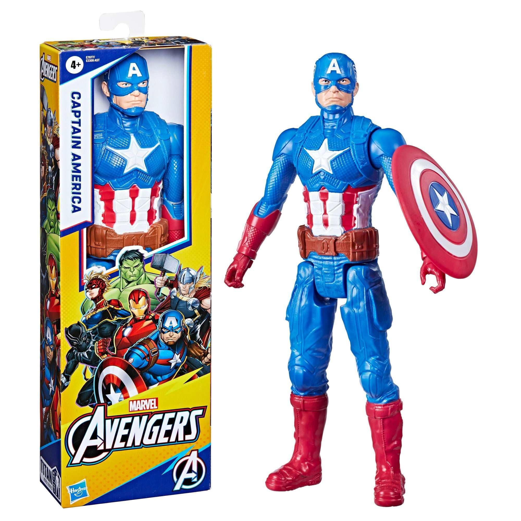 Hasbro Marvel Avengers Titan Hero Series Captain America, Poseable Action Figure 12 in - USA MEGA SHOP