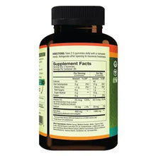 Supplement bottle with black cap and Supplement Facts label with nutrition table text.