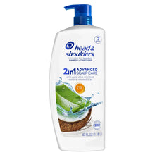 Head & Shoulders 2-in-1 dandruff shampoo bottle with blue pump, 40 fl oz