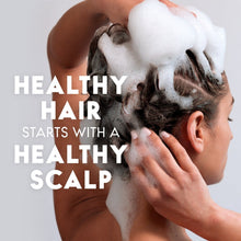 Dandruff shampoo lather on wet hair and scalp during washing
