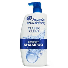 Head & Shoulders Classic Clean dandruff shampoo bottle with blue pump, 28.2 fl oz
