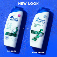 Two Head & Shoulders Itchy Scalp Care dandruff shampoo bottles, old and new looks