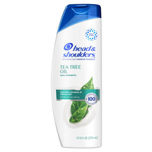 Head & Shoulders Tea Tree Oil daily shampoo bottle, 12.5 fl oz, white and blue