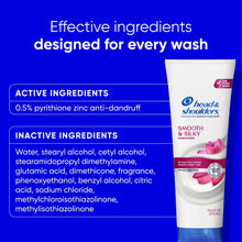 Head & Shoulders Smooth & Silky conditioner active ingredients list with tube