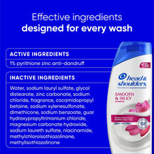 Head & Shoulders Smooth & Silky shampoo active ingredients list with bottle