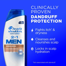 Head & Shoulders Men sandalwood 2-in-1 dandruff shampoo bottle with blue cap