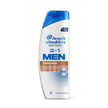 Head & Shoulders Men sandalwood 2-in-1 dandruff shampoo bottle, 12.5 fl oz