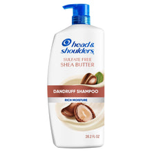 Head & Shoulders sulfate-free shea butter dandruff shampoo bottle with blue pump, 28.2 fl oz