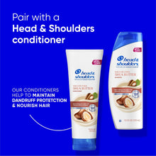 Head & Shoulders sulfate-free shea butter shampoo and conditioner bottles with blue pumps