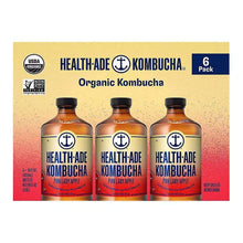 Health-Ade Pink Lady Apple kombucha 6-pack carton with three brown bottles