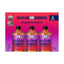 Health-Ade kombucha 6-pack bottles: Organic Pomegranate Blueberry, brown glass