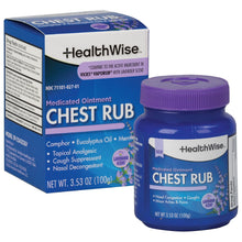 HealthWise medicated chest rub ointment jar with purple lid, 3.53 oz (100 g)
