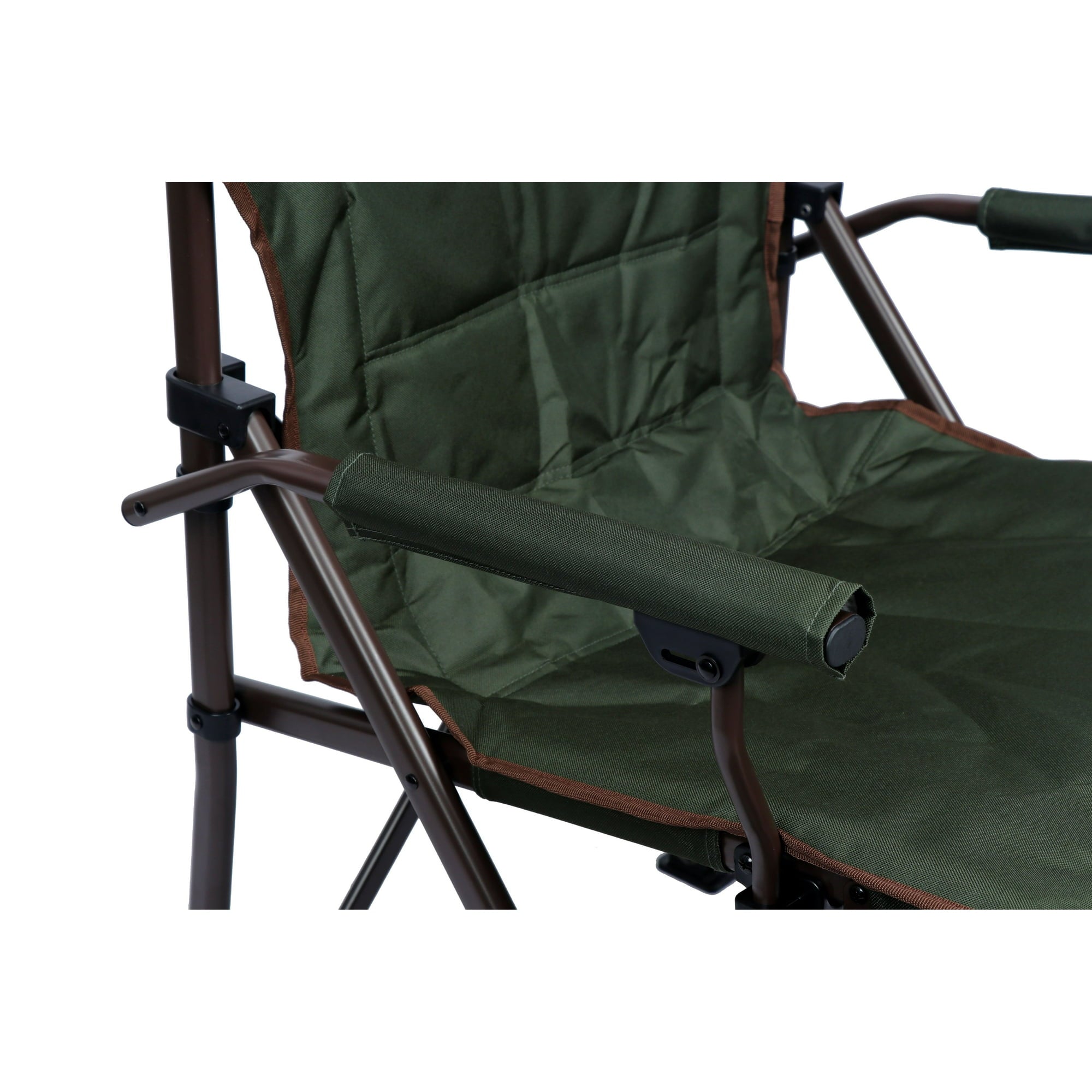 Ozark Trail Heavy Duty Hard Arm Camp Chair with Adjustable Cupholder, Tensioned Seat Farbic, Brown