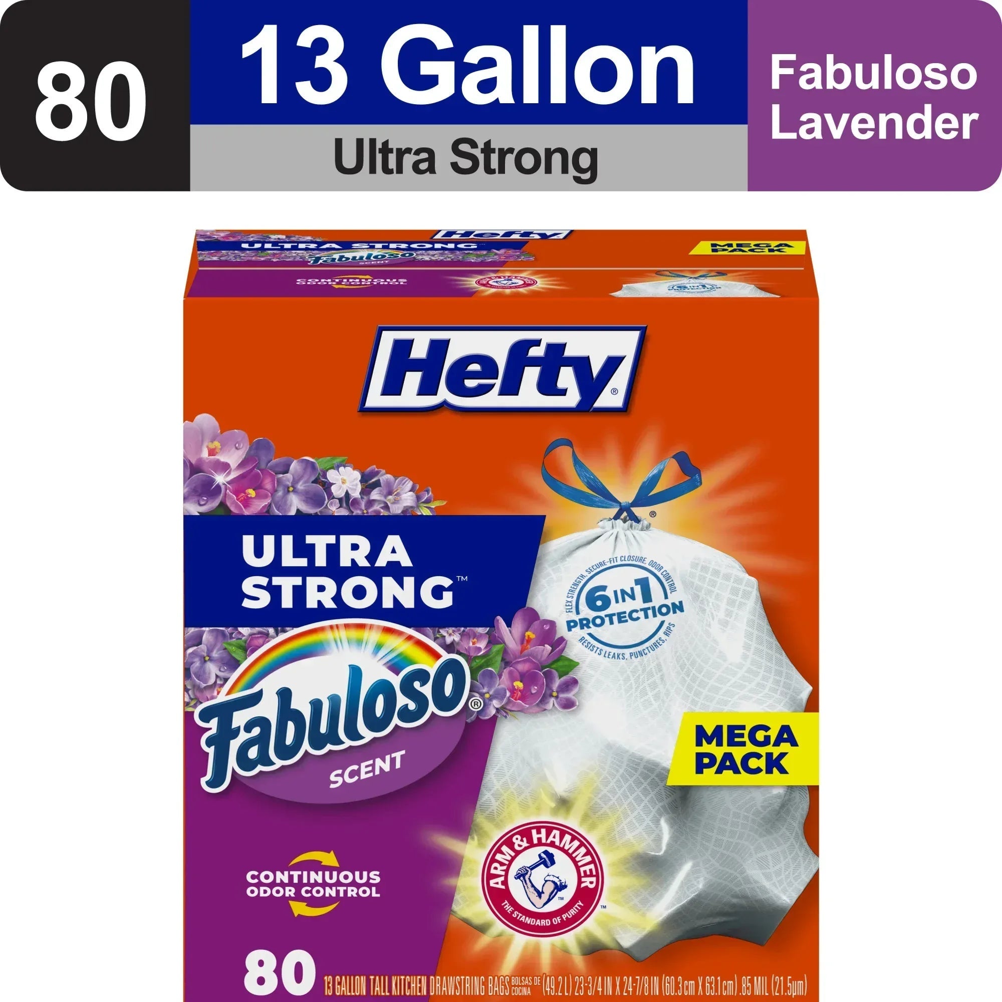 Hefty Ultra Strong Tall Kitchen Trash Bags - Fabuloso Scent, 130 ct./13 gal.
