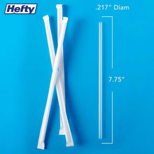 Translucent jumbo plastic straws, paper-wrapped, 7.75 in, white