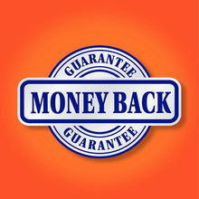 Money back guarantee badge graphic with Hefty brand