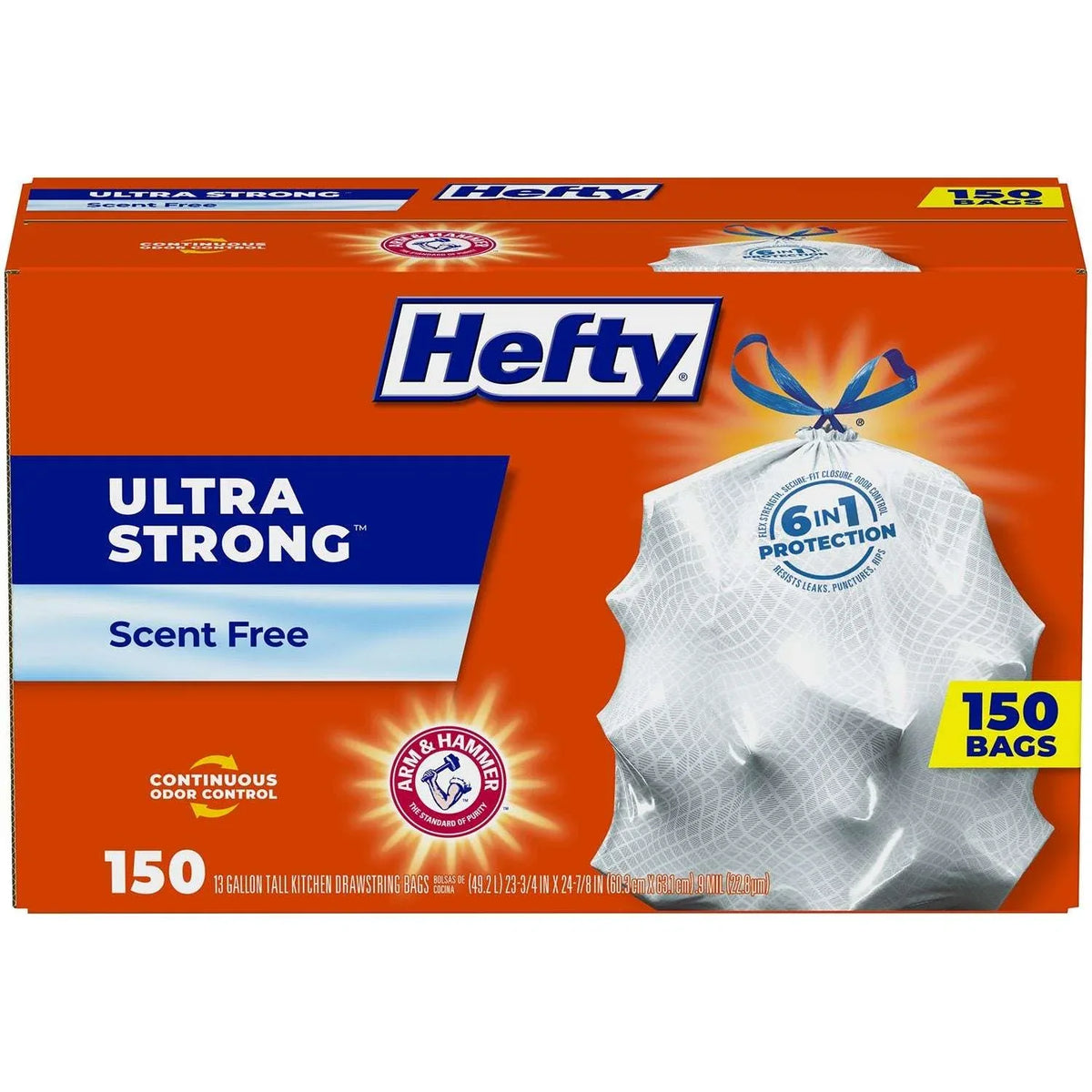 Hefty Ultra Strong Kitchen Drawstring Trash Bags 13 gal., 150 ct. - USA MEGA SHOP