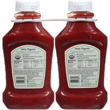 Heinz Organic tomato ketchup bottles, back labels with Nutrition Facts