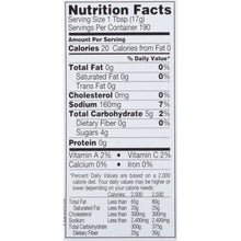 Tomato ketchup Nutrition Facts panel with serving size and daily values