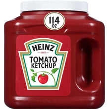 Heinz tomato ketchup bottle, 114 oz, white cap and front label