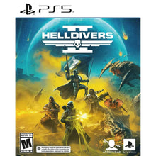 PS5 video game case with sci‑fi soldier artwork and HELLDIVERS title, ESRB M rating