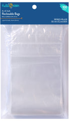 Hello Hobby 4"x 6" Reclosable Plastic Bags 100-Pack – Small Clear Zip Bags for Jewelry Making & Craft Storage