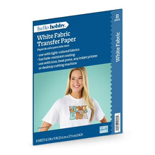 Inkjet fabric transfer paper for light fabric, white, 8 sheets pack in box