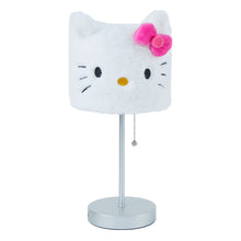 Hello Kitty plush table lamp, white shade with pink bow and cord pull
