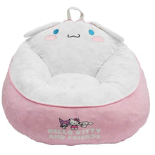 Kids' compressed foam bean bag chair with Cinnamoroll face, white and pink