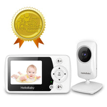 Baby monitor kit with parent unit and camera, shown with Family Choice award badge.