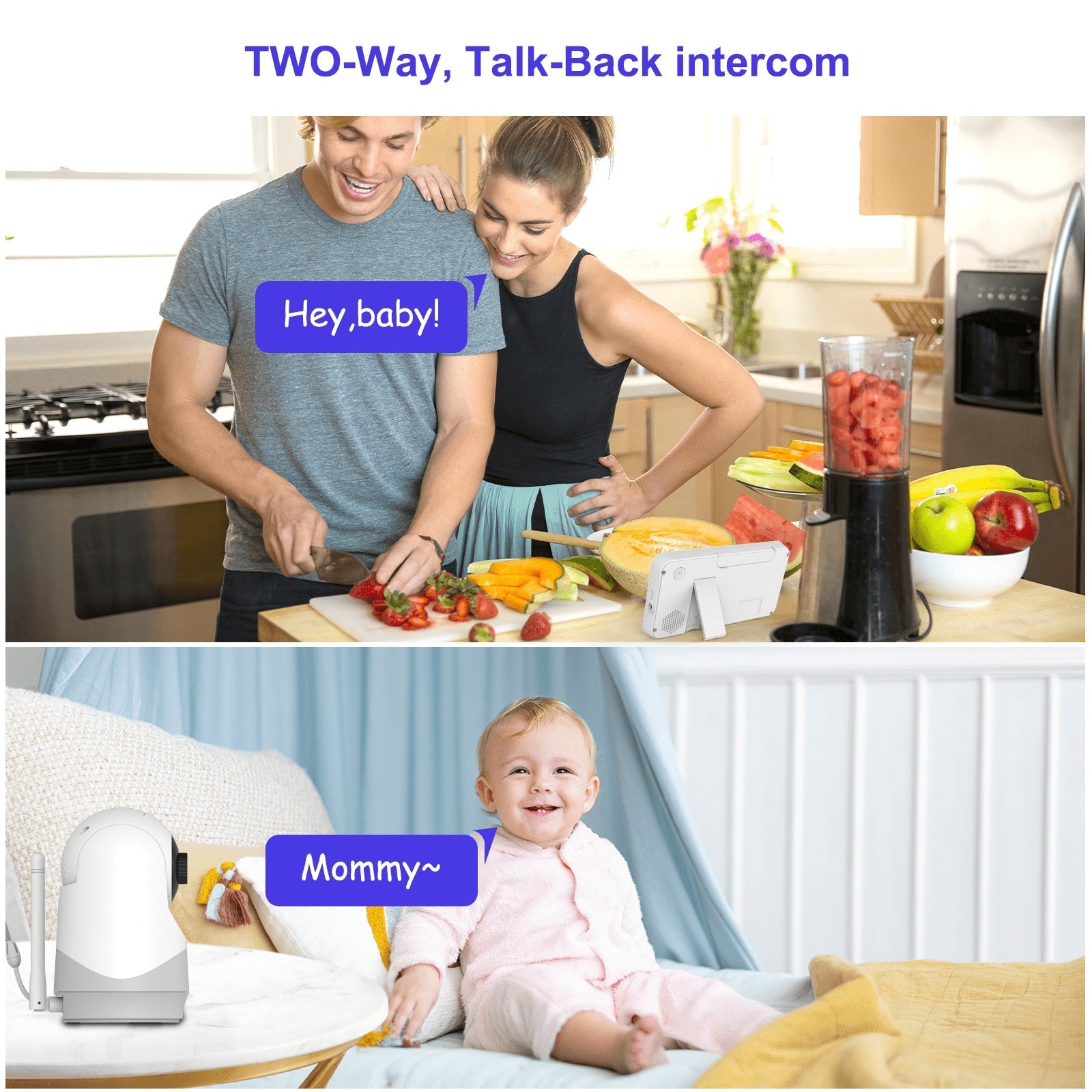HelloBaby Video Baby Monitor-HB6256 with Remote Pan-Tilt and Zoom, 1000ft Long Range, No WiFi, 5.0" LCD, Night Vision, Lullabies, and Two-Way Audio
