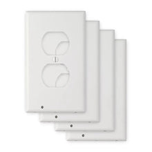 LED duplex outlet covers pack, white, stacked view with two circular openings