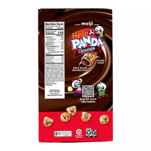 Hello Panda chocolate snack bag back with nutrition facts and product icons