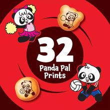 Hello Panda chocolate cookie marketing card reading 32 Panda Pal Prints