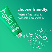 Fluoride-free spearmint toothpaste tube with choose friendly label