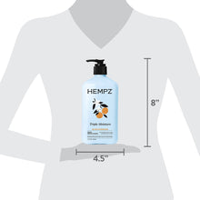 Hempz Triple Moisture hydrating body lotion bottle with pump, light blue, 17 fl oz