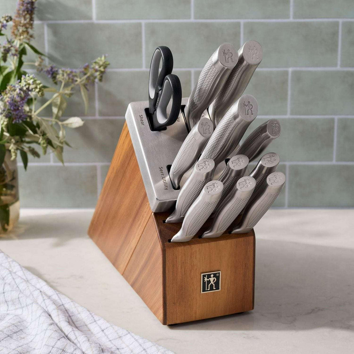 Henckels Diamond 13-Piece Self-Sharpening Acacia Block Set
