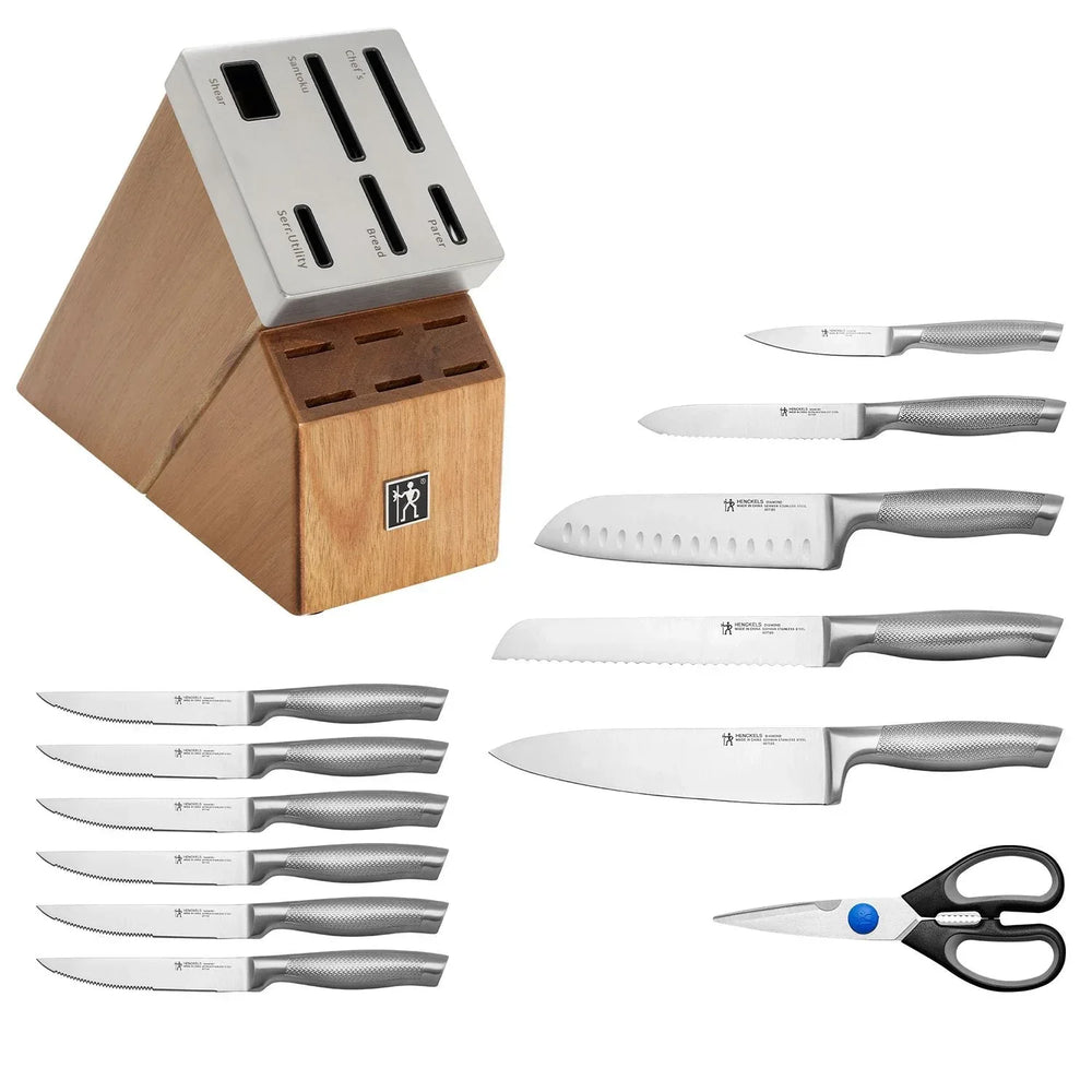 Henckels Diamond 13-Piece Self-Sharpening Acacia Block Set - USA MEGA SHOP