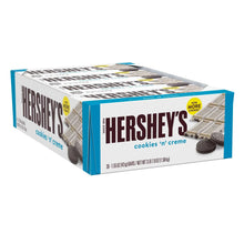 Hershey's Cookies n' Creme 36-count chocolate bar carton with front and side views
