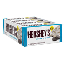 Hershey's Cookies 'n' Creme multipack box angled view with bar images