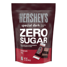 Hershey's Special Dark Zero Sugar candy bag with maroon front panel
