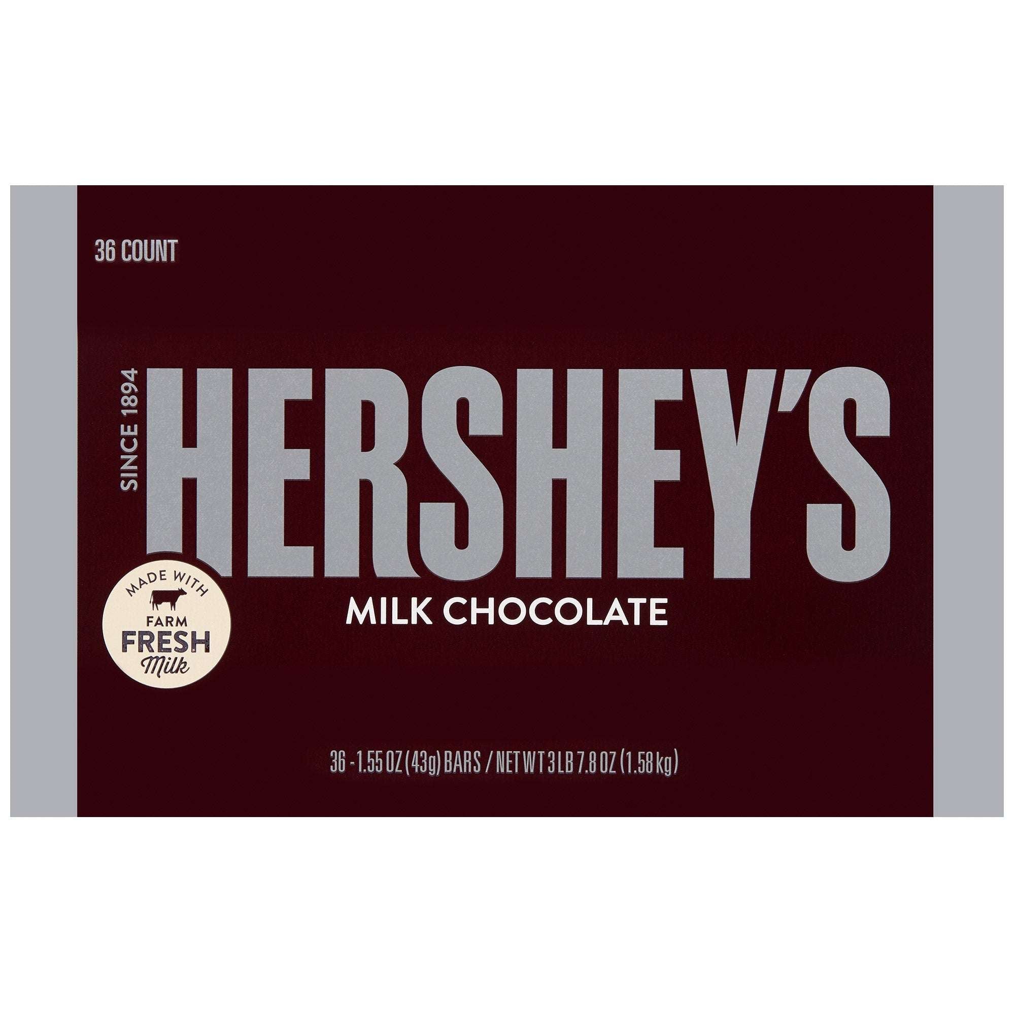 Hershey's Milk Chocolate, 1.55 oz, 36-count