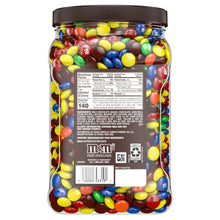 Milk chocolate candy jar back label with colorful candy coating and barcode