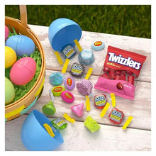 Assorted Easter candy assortment with wrapped candies and colorful foil eggs