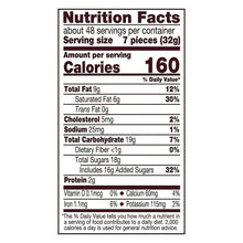 Nutrition Facts panel for Hershey's Kisses milk chocolate, 160 calories per serving
