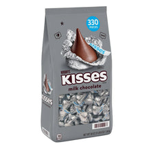 Milk chocolate candy bag front view with 330-piece badge and foil-wrapped chocolates