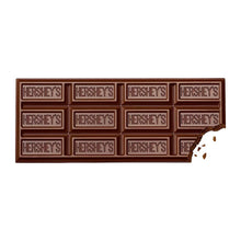 Hershey's milk chocolate bar pieces in individual squares, front view