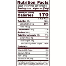 Nutrition Facts panel for chocolate candy bar assortment, 170 calories per serving